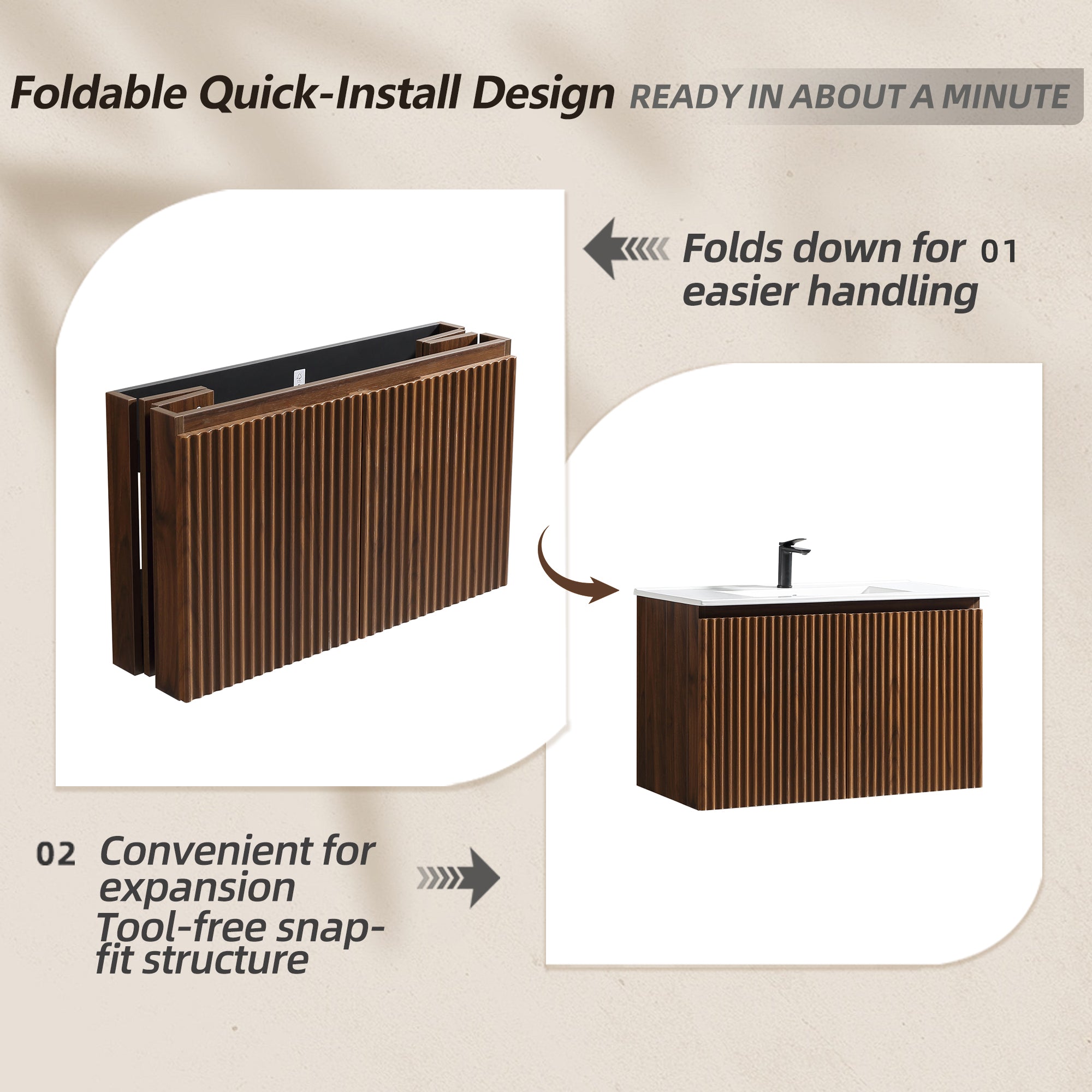 36-Inch Foldable Wall Cabinet