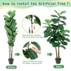 5FT Artificial Fiddle Leaf Fig Tree with Planter