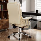 Big and Tall Executive Office Chair with Footrest - Beige