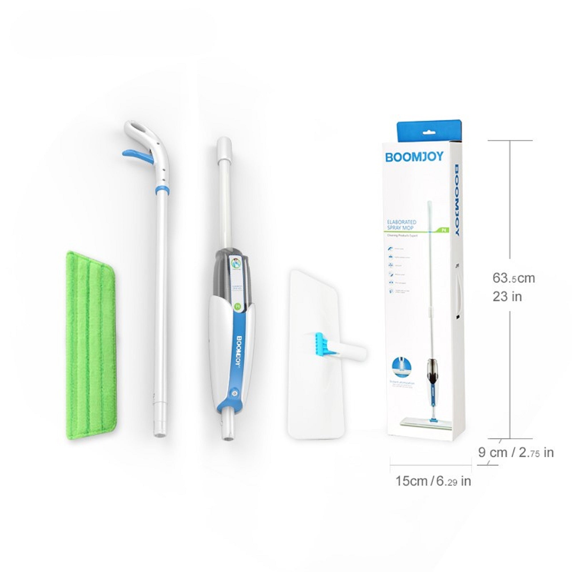Washable Mat Spray Mop - Superfine Fiber Mop with Reusable Bottle