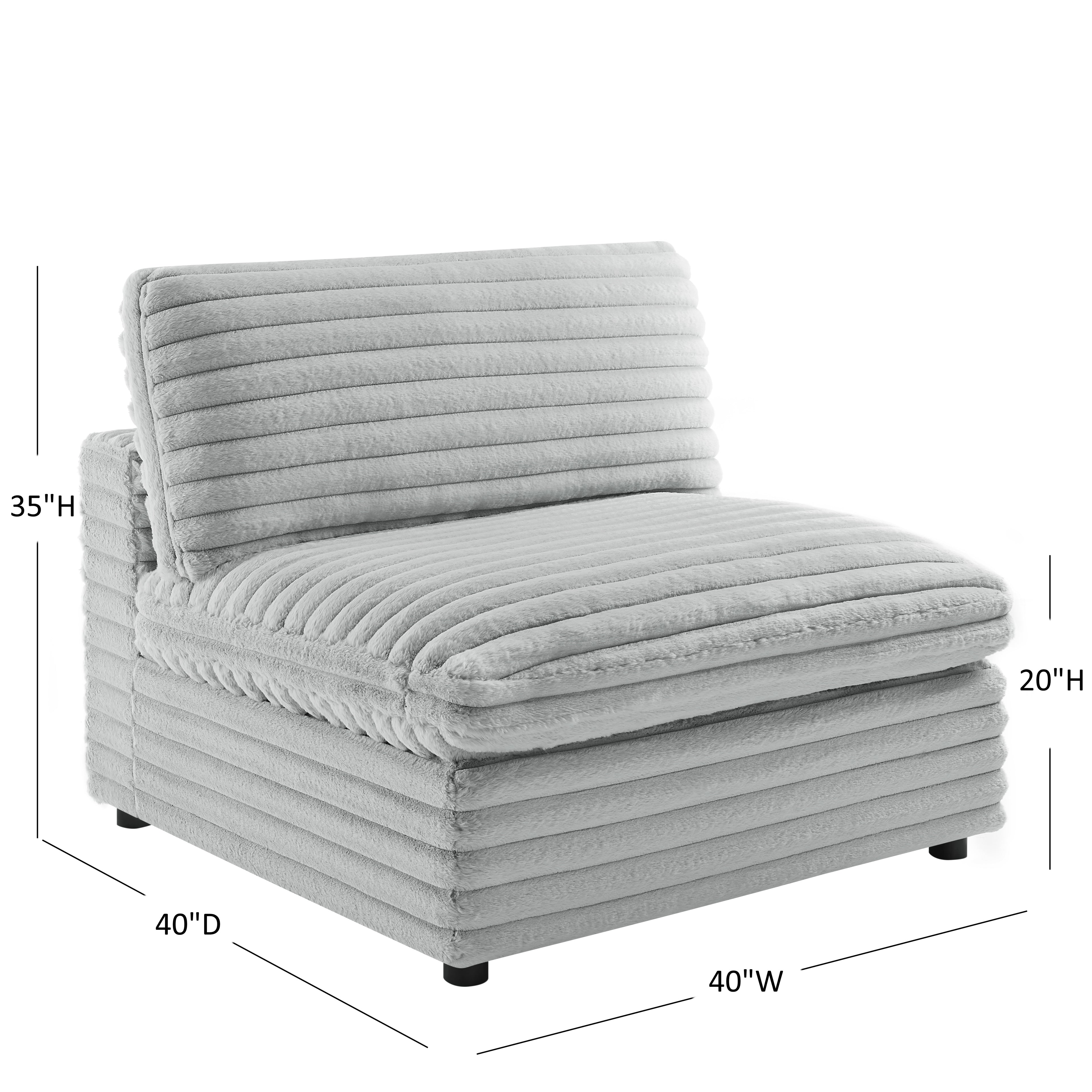Jenny Plush Fabric Armless Slipper Chair