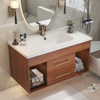 Mid-Century Modern 35.4" Bathroom Vanity with Integrated Sink