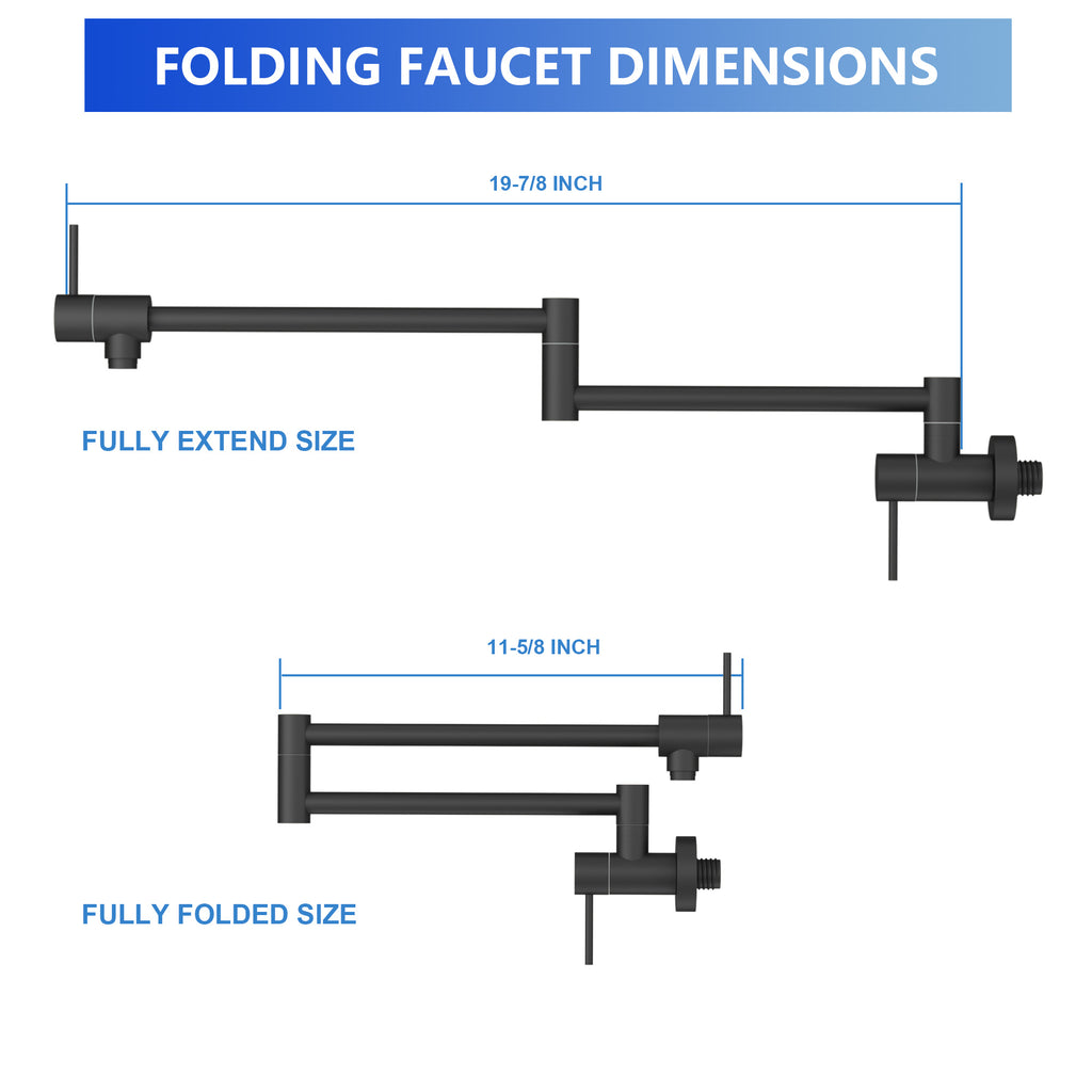 Pot Filler Faucet - Wall Mount Kitchen Sink Faucet