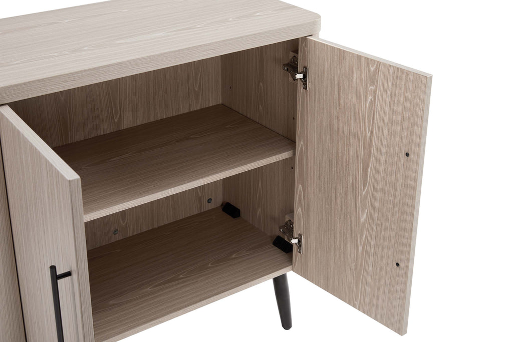 Jodie 31" Fluted Accent Cabinet in Whitewashed