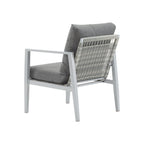 Silver Aluminum Lounge Chair with Sleek Rope Accents