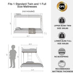 Adam Sturdy Twin Over Full Bunk Bed - Metal