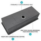 45 x 19 x 10 Inch Single Bowl Undermount Workstation Kitchen Sink
