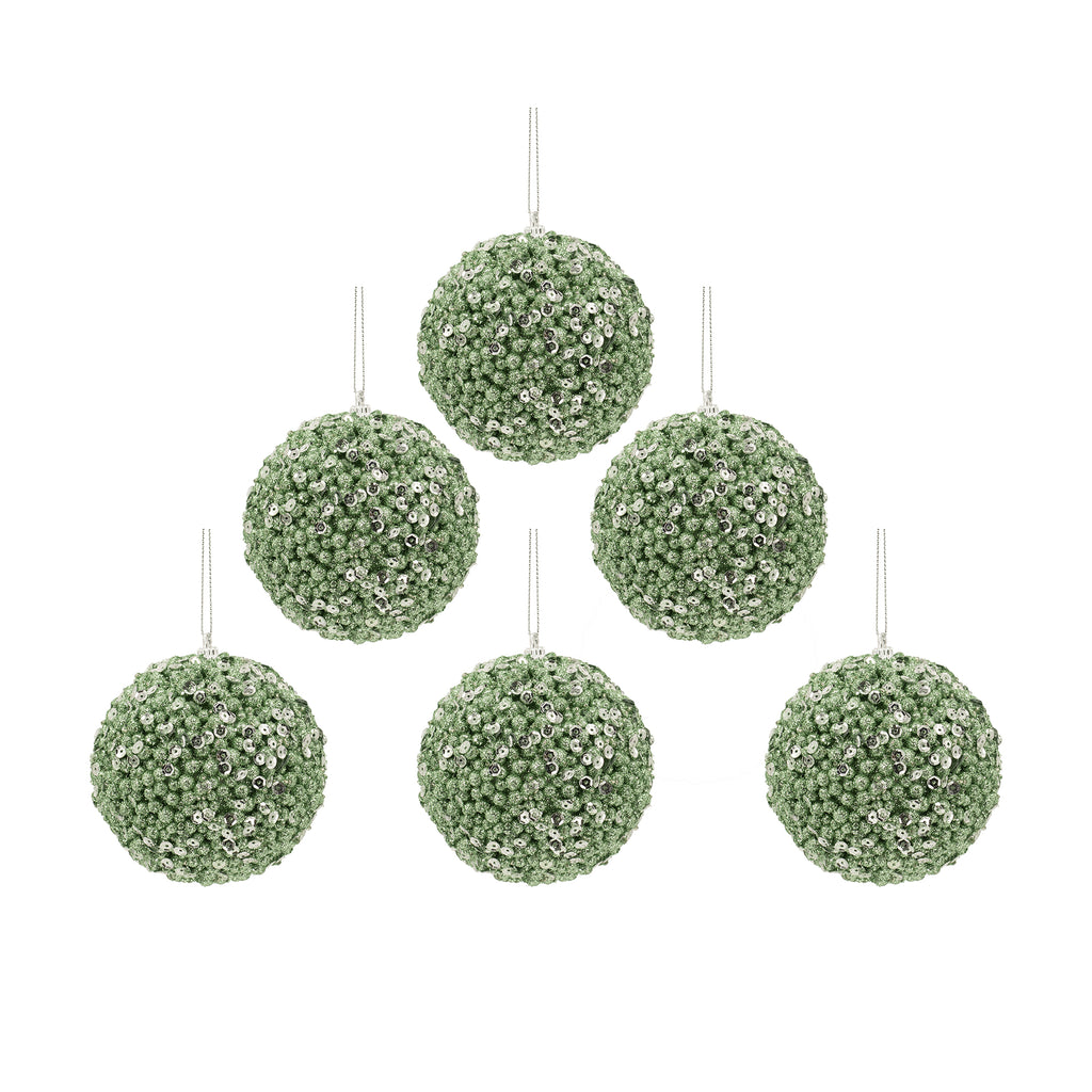 D3.9" Christmas Ball Ornaments - Set of 6