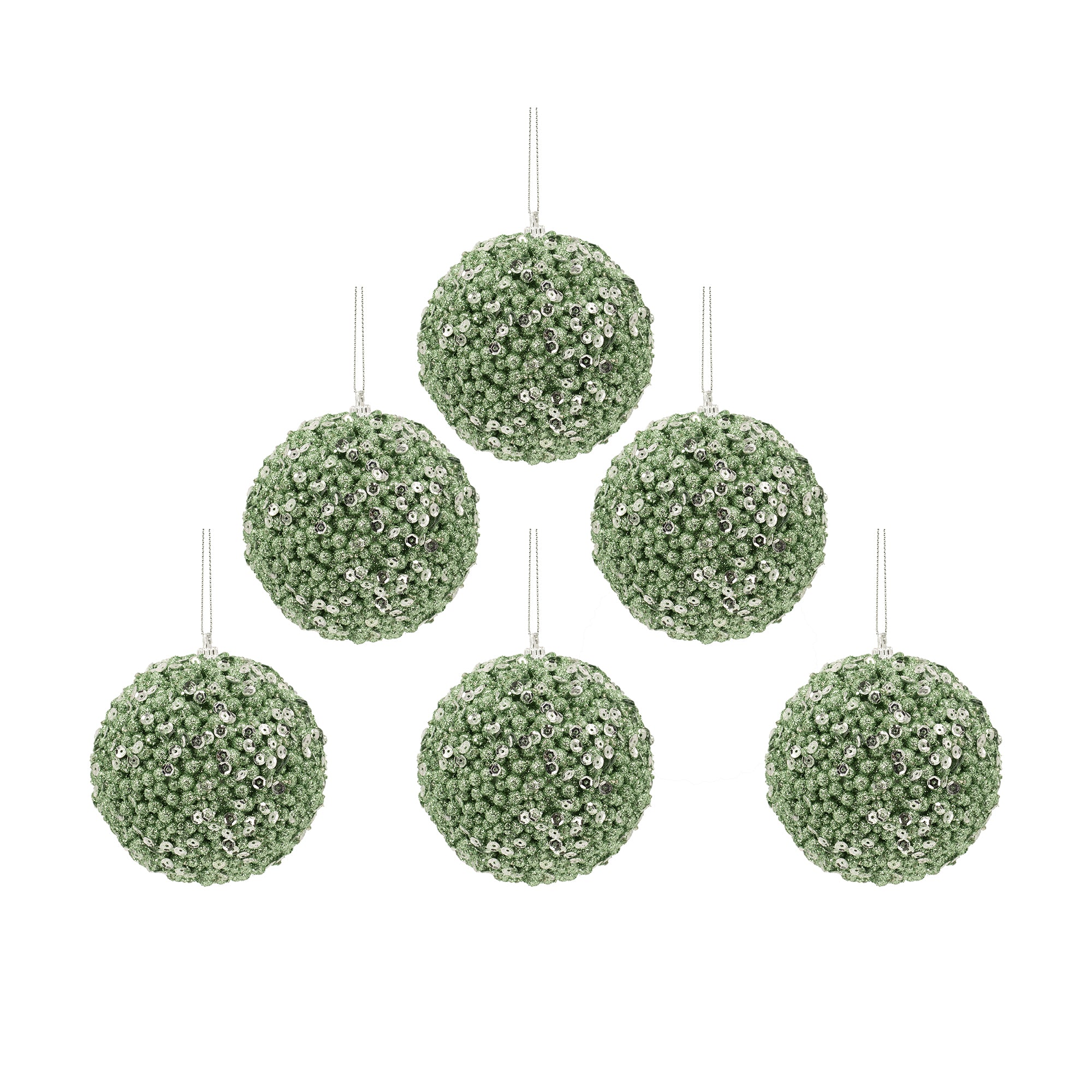 D3.9" Christmas Ball Ornaments - Set of 6