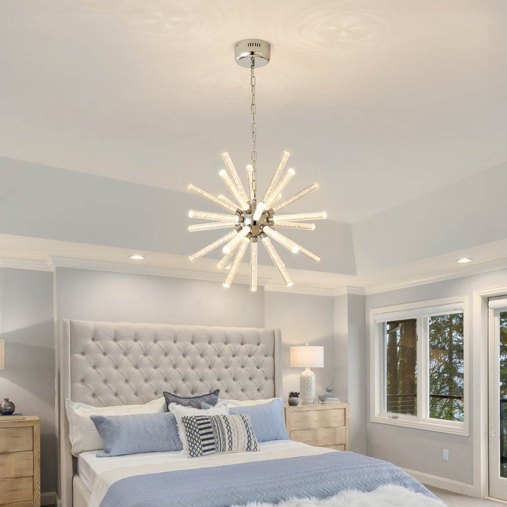 24-Light Bubble Pillar Chandelier