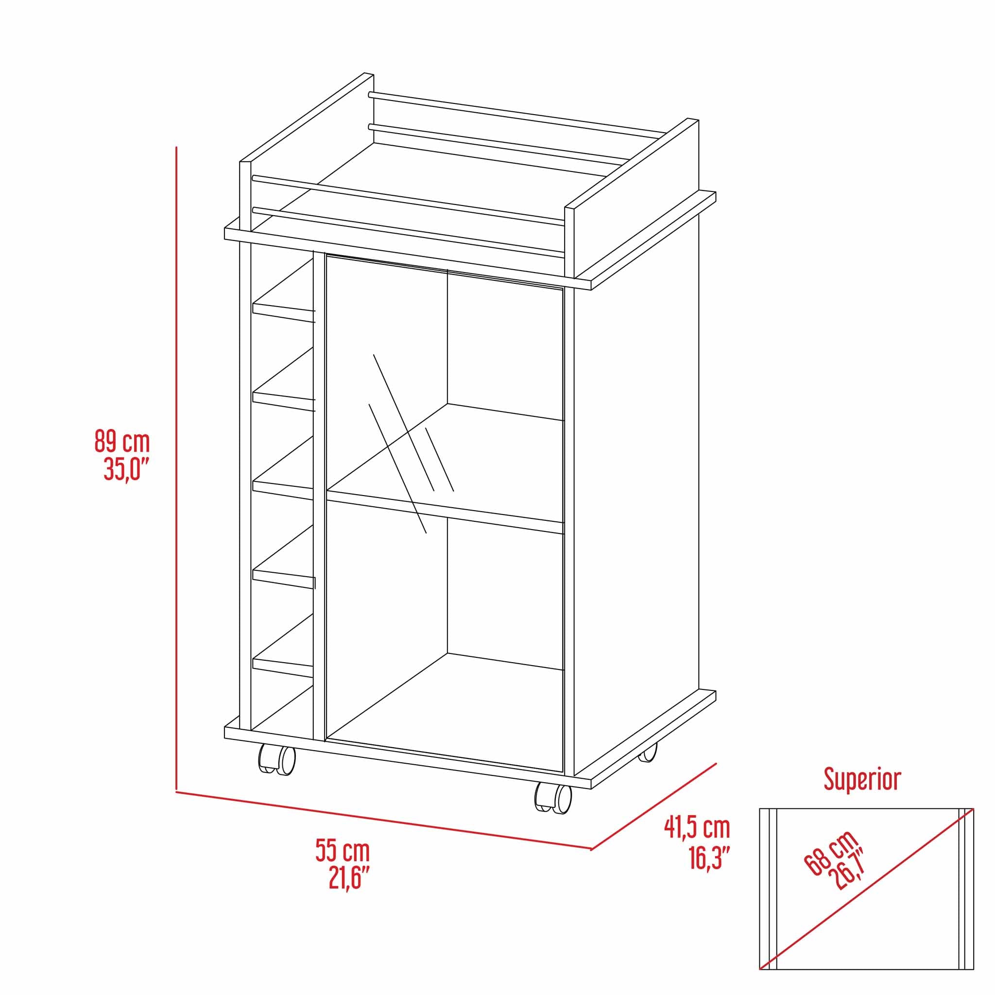 Dukat Bar Cart - Espresso
