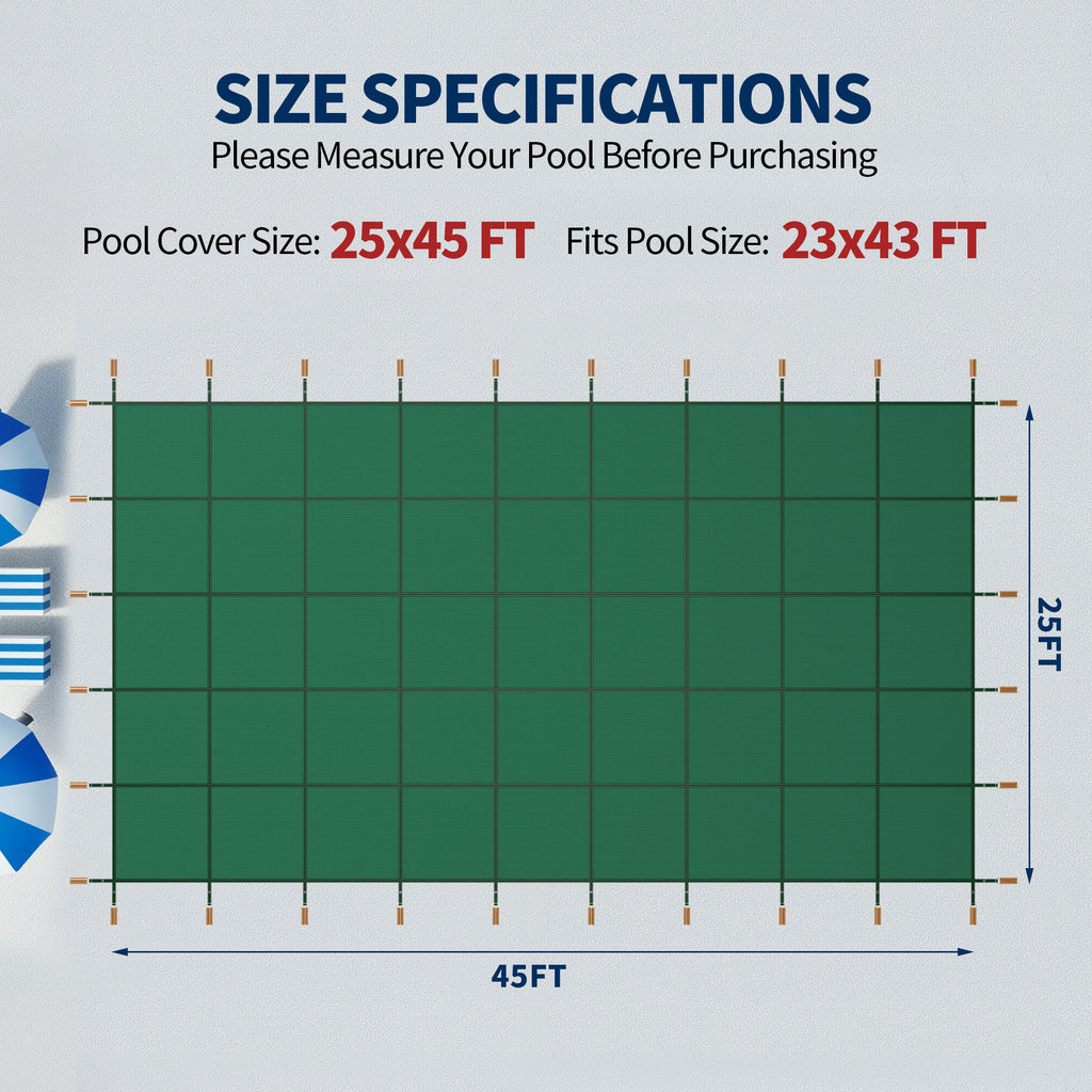 Swimming Pool Safety Cover for 23x43 ft Pools