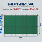 Swimming Pool Safety Cover for 23x43 ft Pools