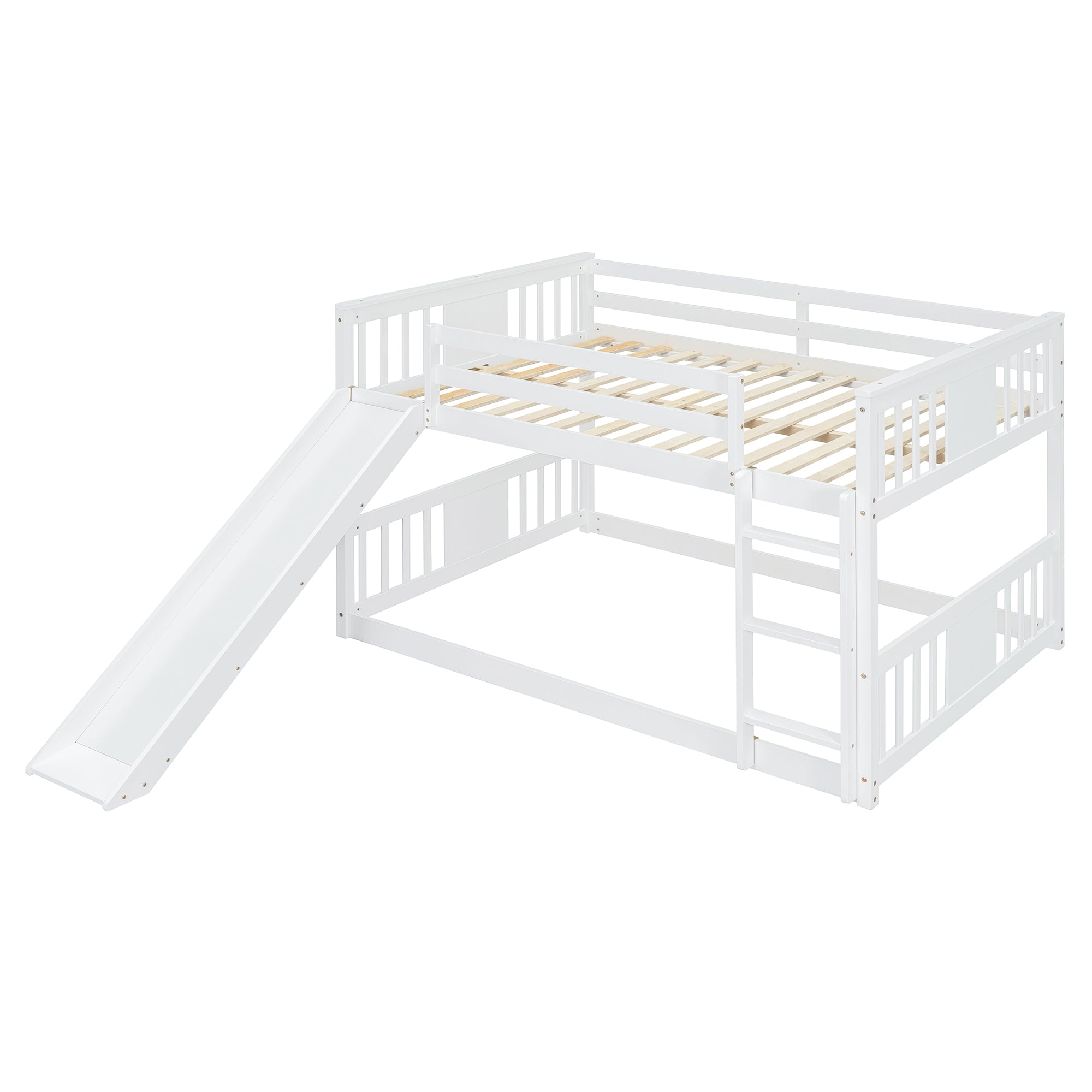 Full Over Full Bunk Bed with Ladder with Slide