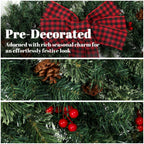 48 Inch Prelit Crestwood Spruce Christmas Wreath with Bow
