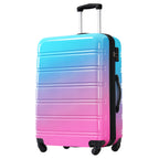 Hardshell Luggage Sets - 3 Piece Gradient Color Expandable Suitcase