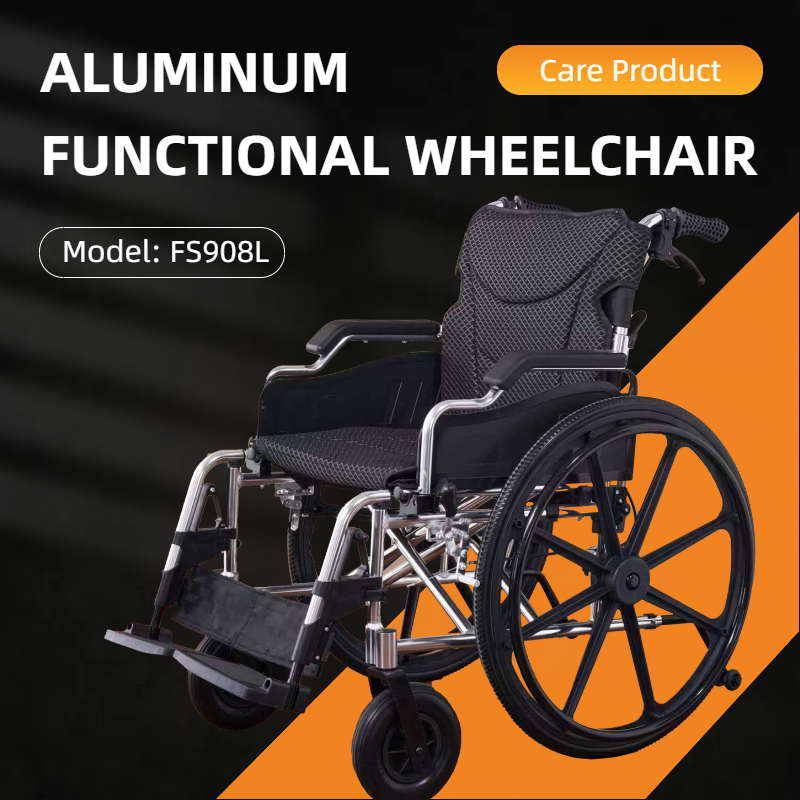 Aluminum Alloy Transport Wheelchair - 18" Seats