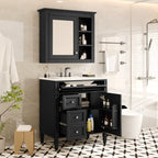 30" Bathroom Vanity with Top Sink, Modern Storage Cabinet