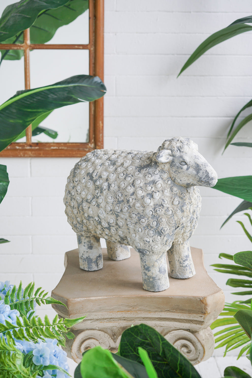 18x9.5x14" Magnesium Sheep Figurine with Weathered Finish