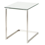 Zenn Contemporary End Table with Clear Glass
