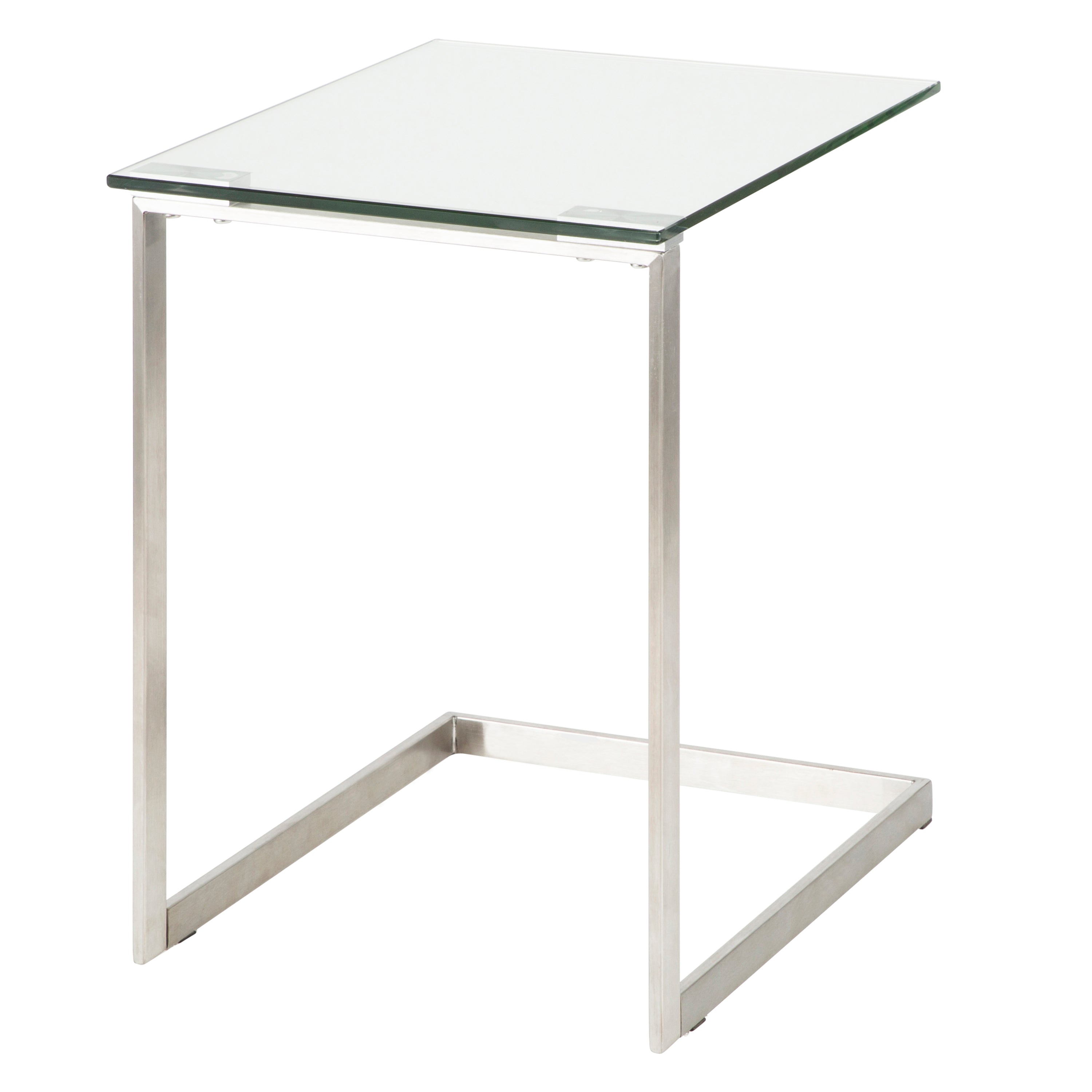 Zenn Contemporary End Table with Clear Glass
