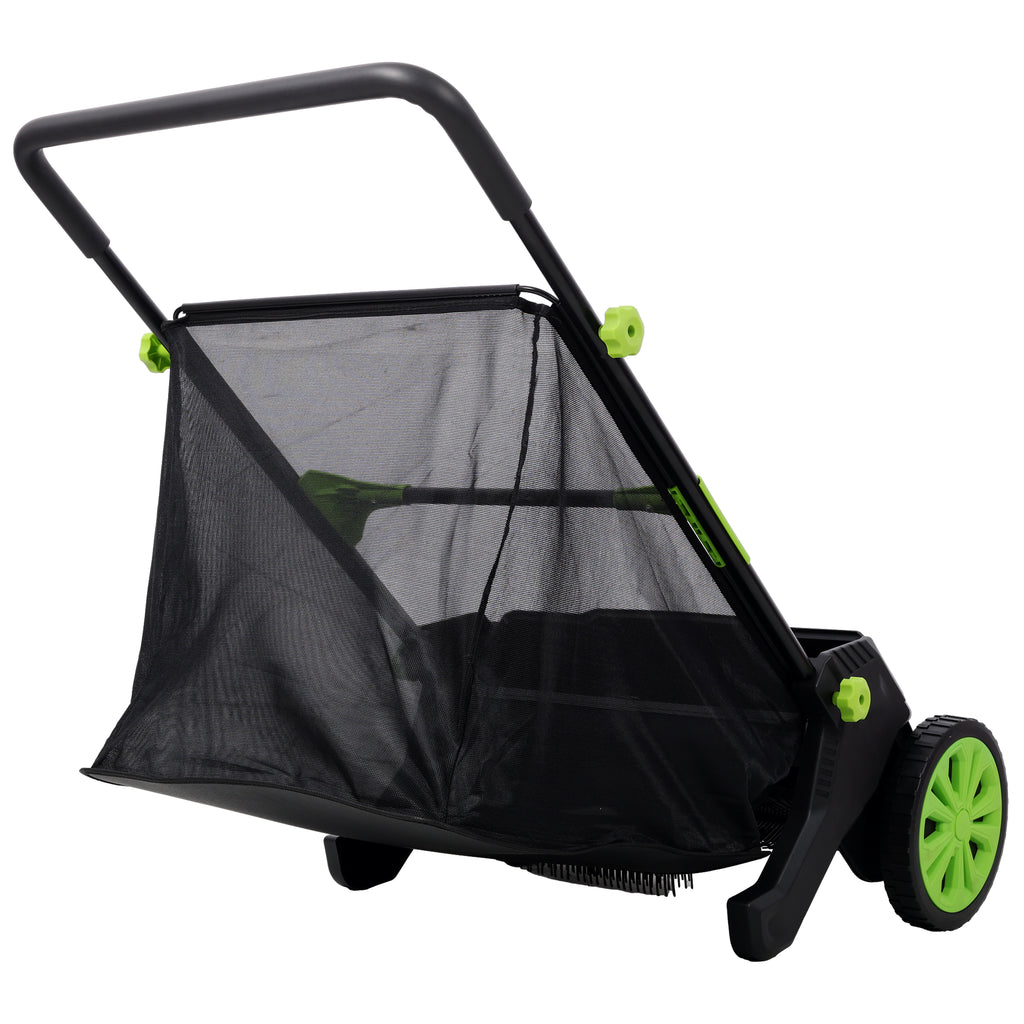 Hand Push Lawn Sweeper - 21 Inch Leaf & Grass Collector