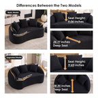 LY-049S Curved Modern Boneless Sofa Loveseat