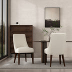 Beever Wood Chenille Dining Chair Set of 2
