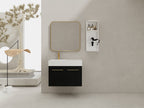 30 Inch Wall-Mounted Bathroom Vanity with Sink and Storage Rack
