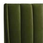 Aspen Vertical Tufted Headboard Platform Bed Set, King, Olive