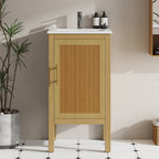 18" Bathroom Cabinet with Storage and Ceramic Sink
