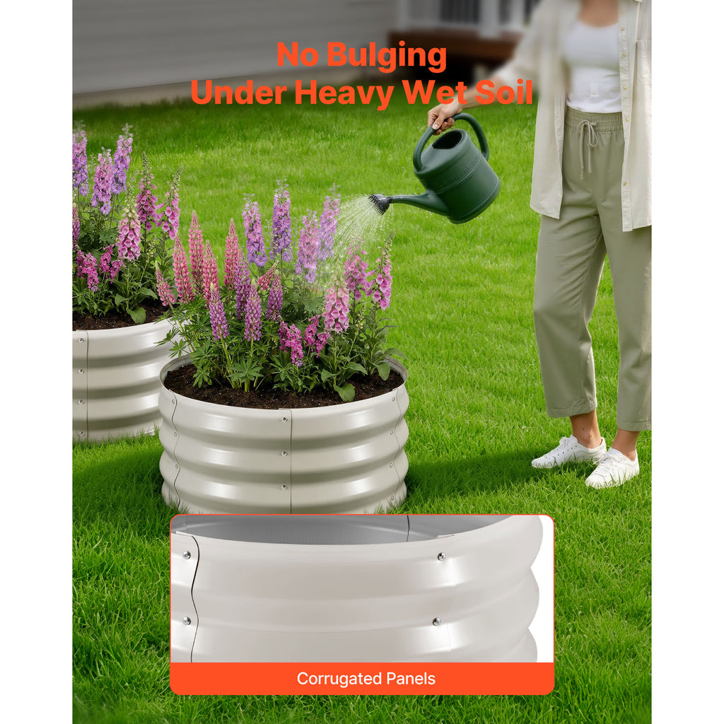 3 Pcs Galvanized Raised Garden Beds