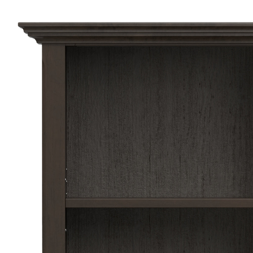 Amherst 24 Inch Solid Wood 5 Shelf Bookcase in Hickory
