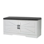 2-Tier Storage Bench with Padded Seat Cushion