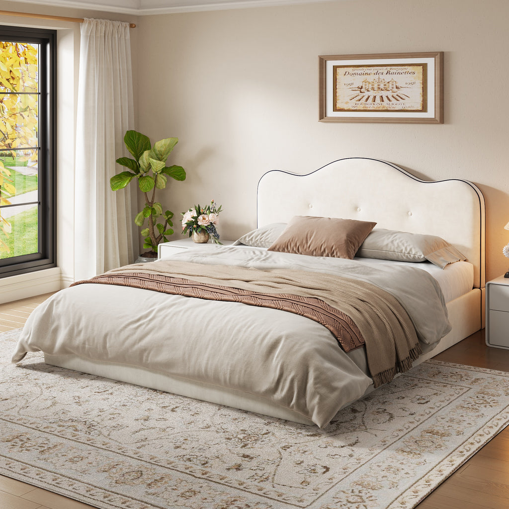 King Size Upholstered Platform Bed