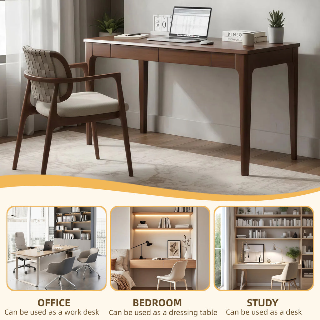 Solid Wood Desk with Drawers