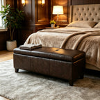 50.25 Inch Wide Contemporary Rectangle Storage Ottoman Bench