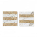 12x12 White Gold Waterjet Polished Marble Tiles Set