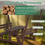 Outdoor Waterproof Solid Wood Picnic Table and Bench Set