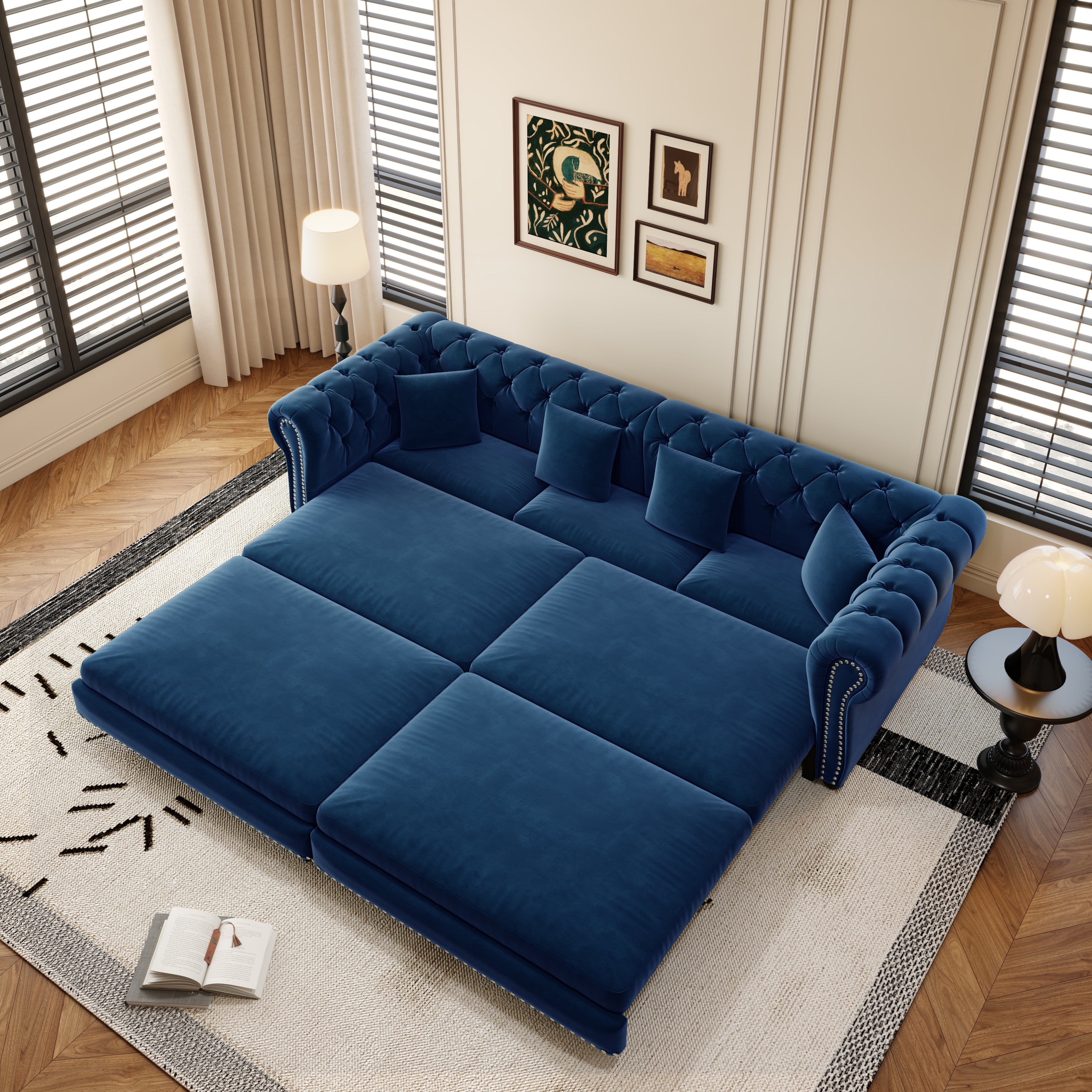 Chesterfield 3-in-1 Pull-Out Sofa Bed