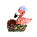 Outdoor Garden Sculpture: Flamingo Flower Pot Planter
