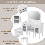 44.4" Makeup Vanity Desk with Adjustable Mirror