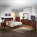 Elegant Twin Bed With Storage In Cherry Finish