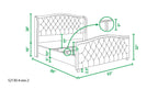 Marcella Upholstered Shelter Headboard Bed Set, King