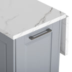 K&K 50.7" Kitchen Island with Storage Tilt Trash Can Cabinet