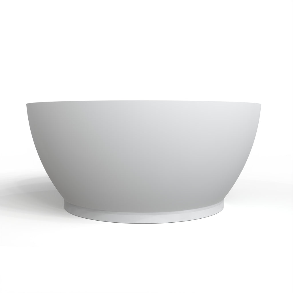 52.7 Inch Round Freestanding Solid Surface Soaking Bathtub