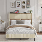 Full Size Platform Bed with Charging Station