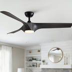56" Modern Farmhouse Reversible Quiet Motor Ceiling Fan Light