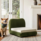 Roman Upholstered Modern Pet Bed - Olive