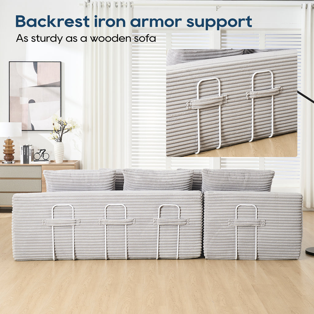 Memory Foam L-Shaped Compression Sofa for Living Room